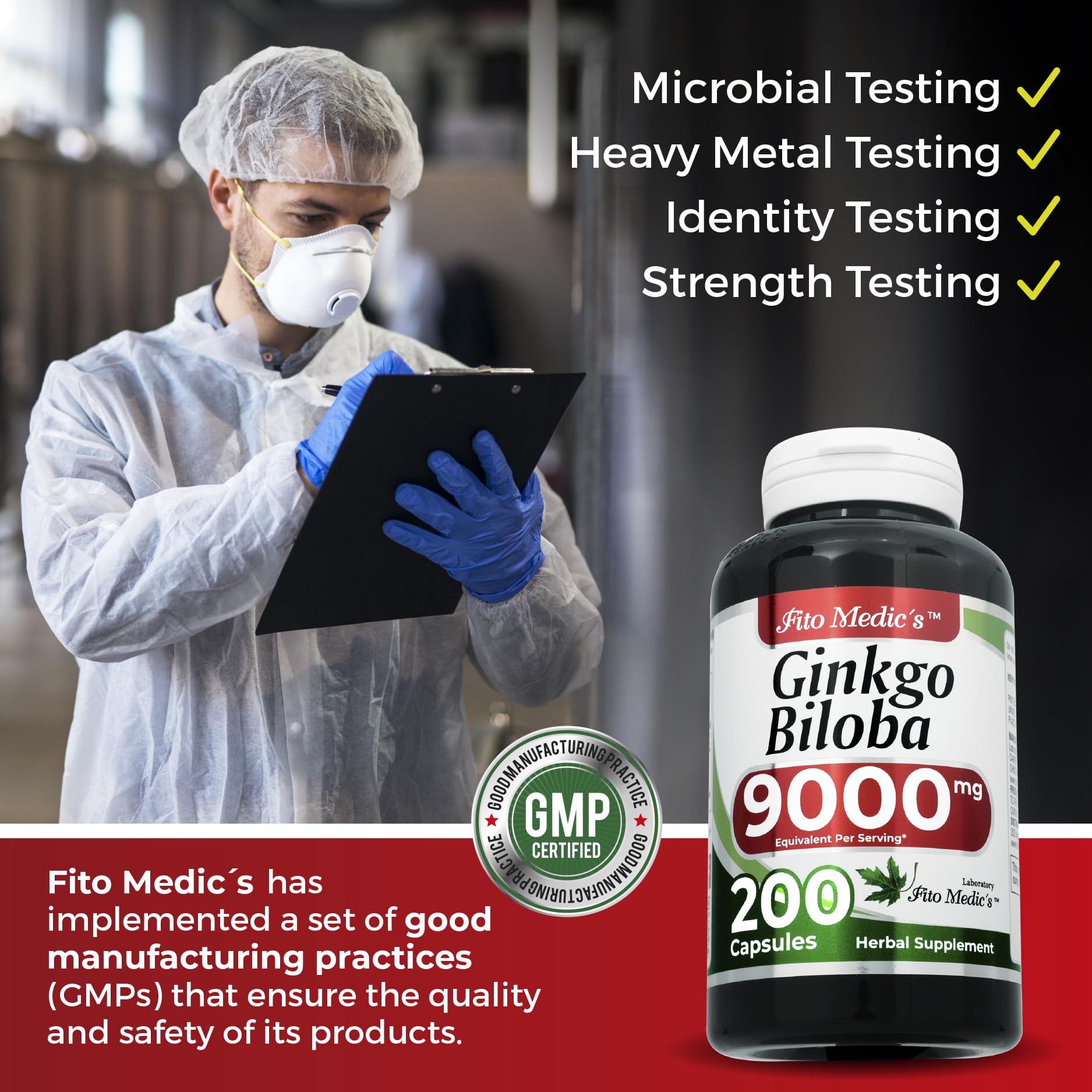 FITOMEDIC'S Ginkgo Biloba capsules in hand