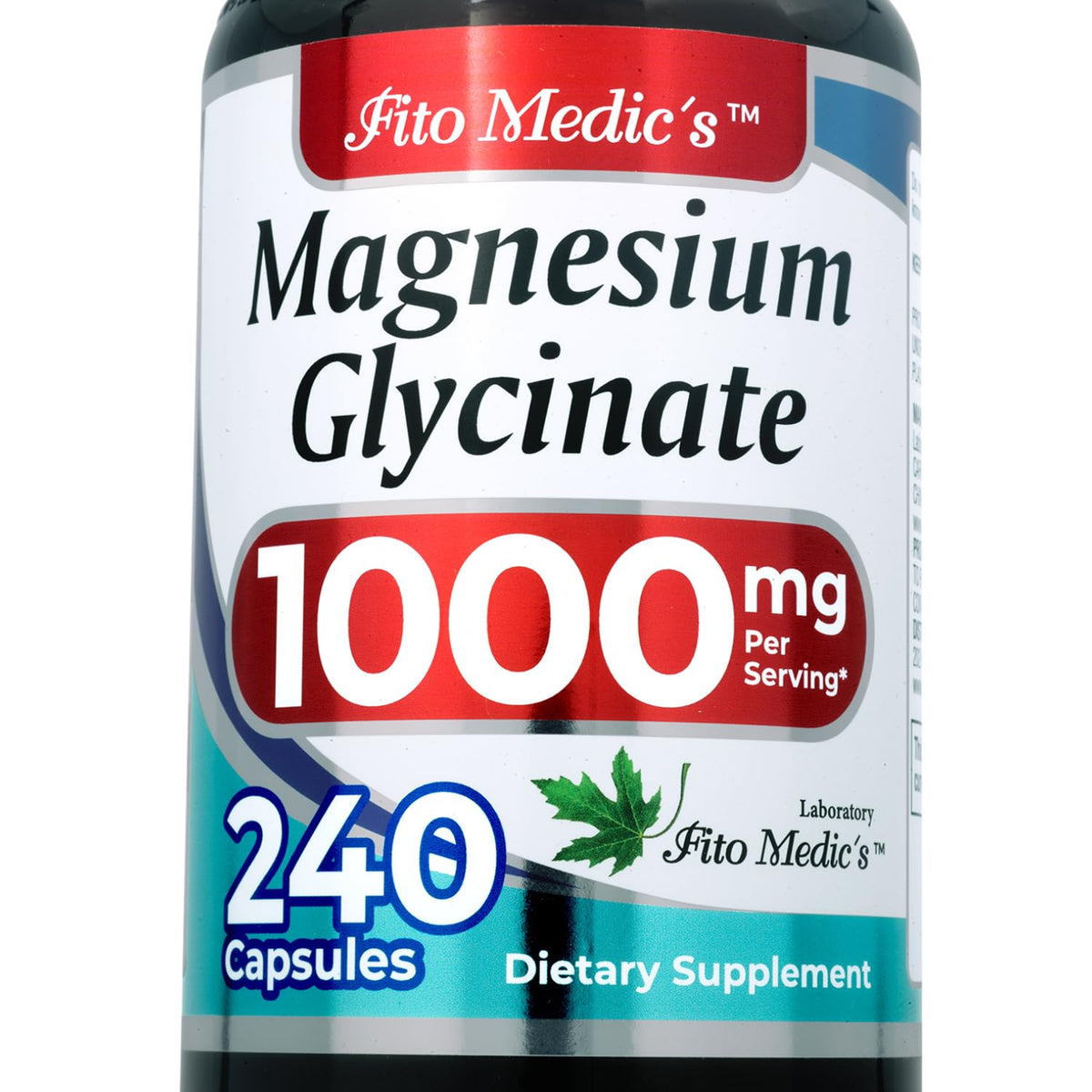 FITOMEDIC'S Magnesium Glycinate supplement front view packaging
