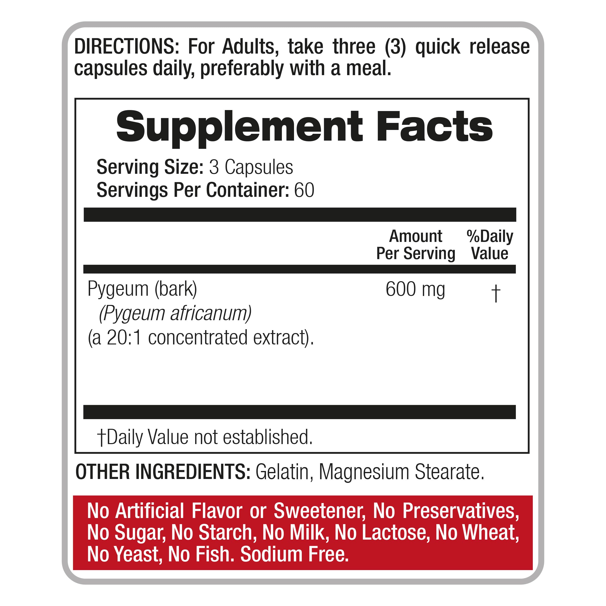 FITOMEDIC'S Pygeum Bark 600mg capsules on a table