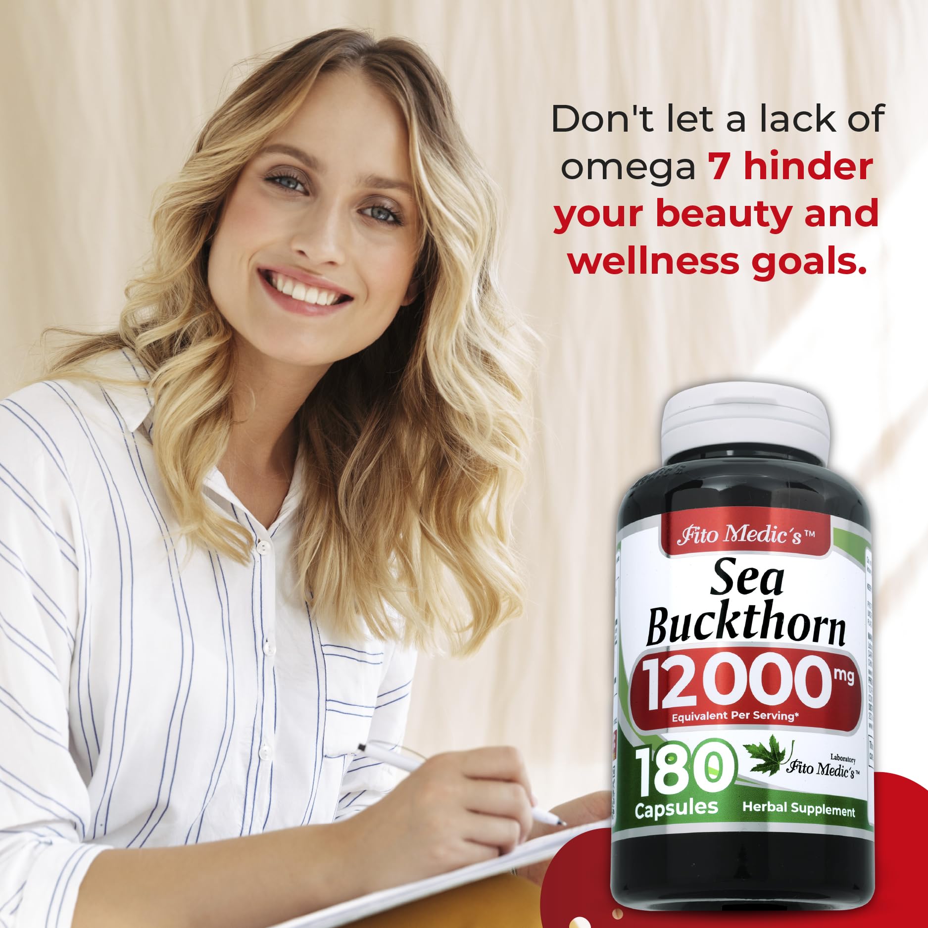 FITOMEDIC'S Sea Buckthorn Supplement capsules close-up