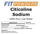 FitPowders Citicoline Sodium 18g nutritional information