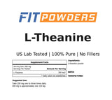 FitPowders L-Theanine Powder 200mg back view packaging
