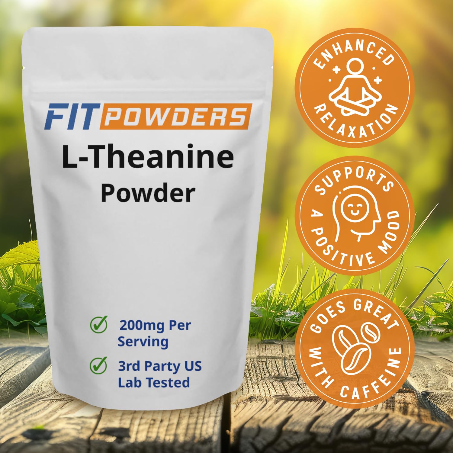 FitPowders L-Theanine Powder 200mg scoop included