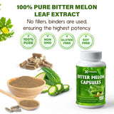 FitVitality Bitter Melon Capsules displayed with fresh bitter melon