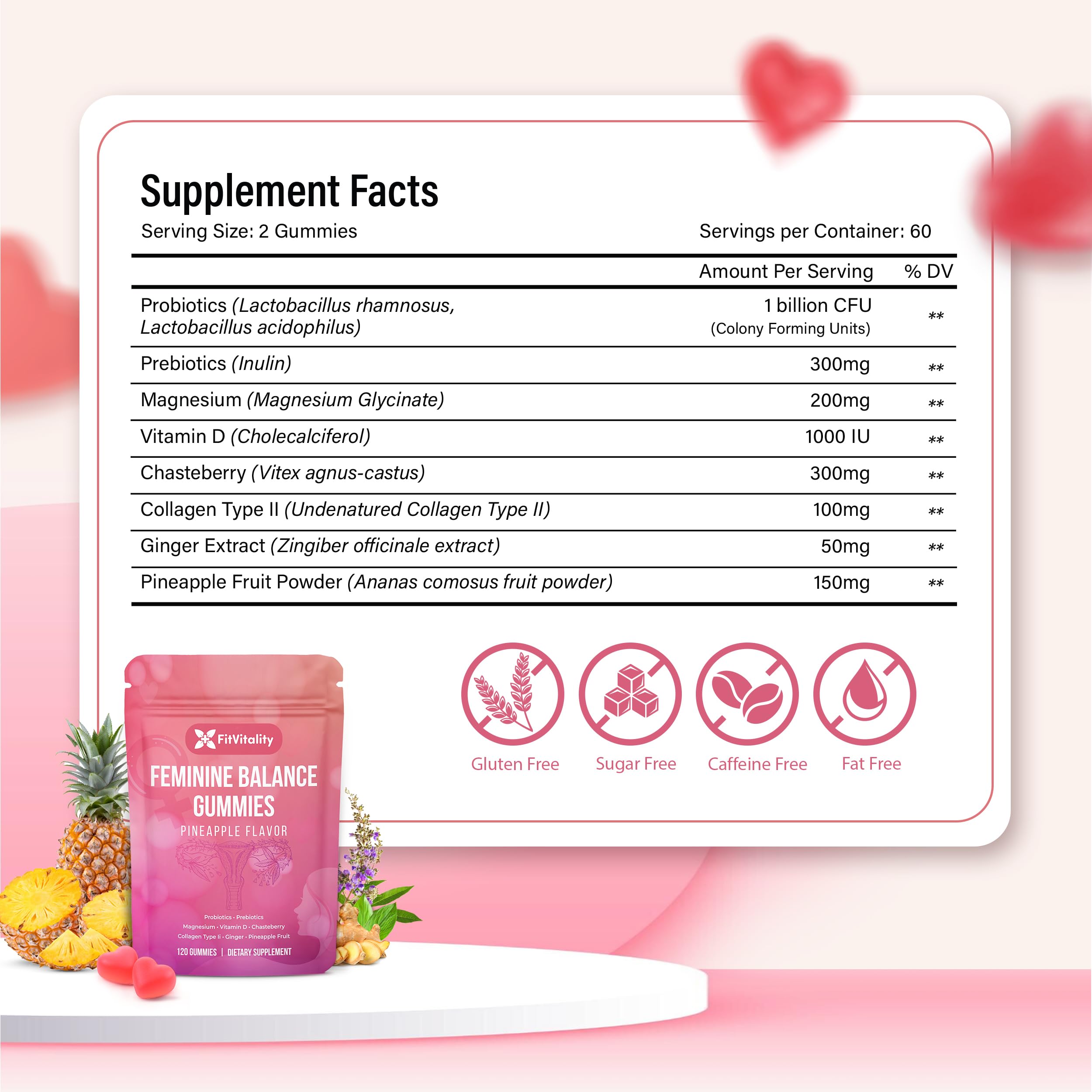 FitVitality Feminine Balance Gummies close-up of gummies