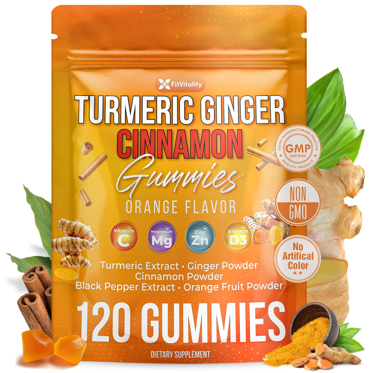 FitVitality Moringa Gummies front view with tropical fruit flavour