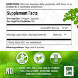FitVitality Moringa Leaf Extract Capsules 1000mg capsules on a table