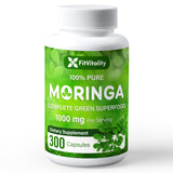 FitVitality Moringa Leaf Extract Capsules 1000mg front view