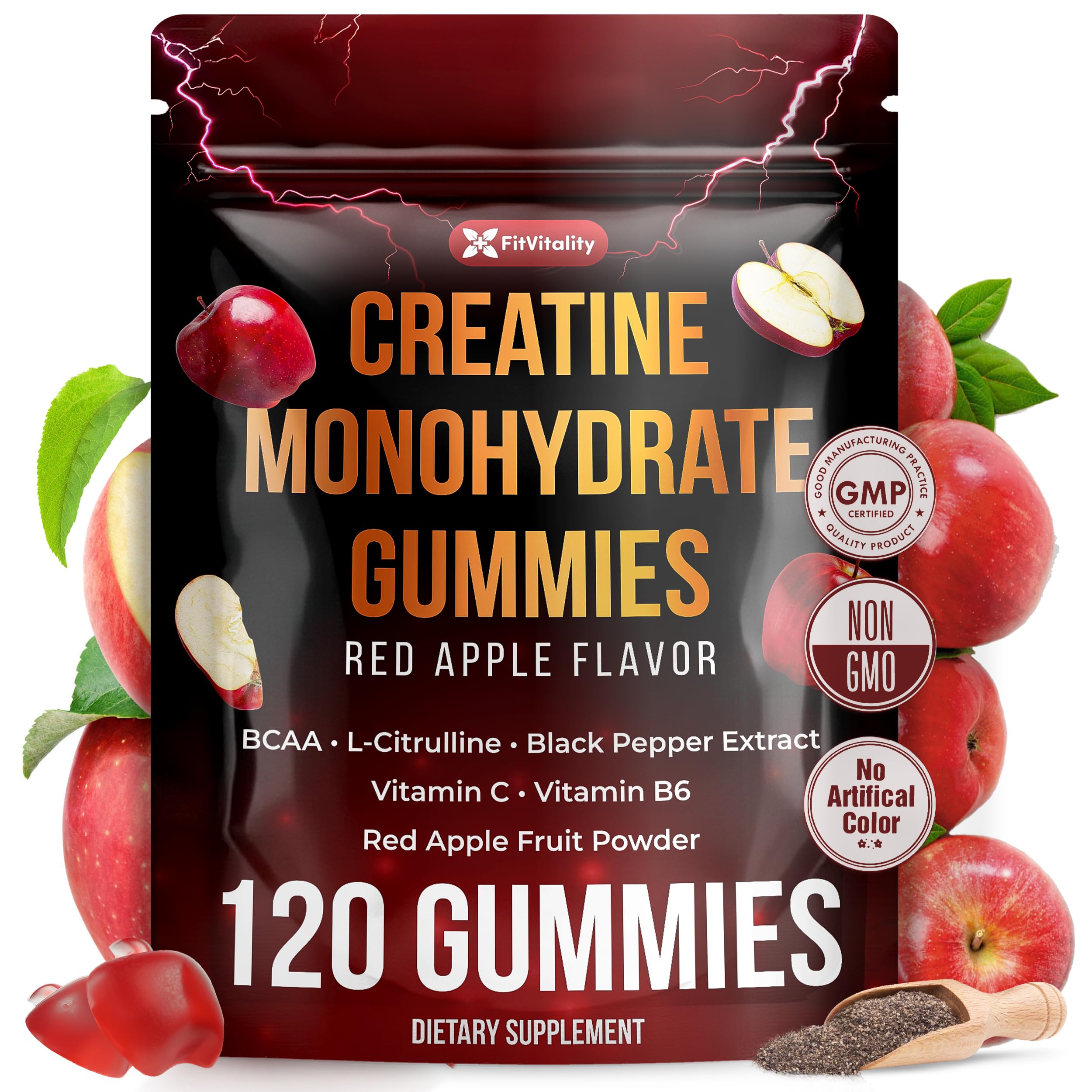 FitVitality Moringa Supplement 381g front view with green apple flavour