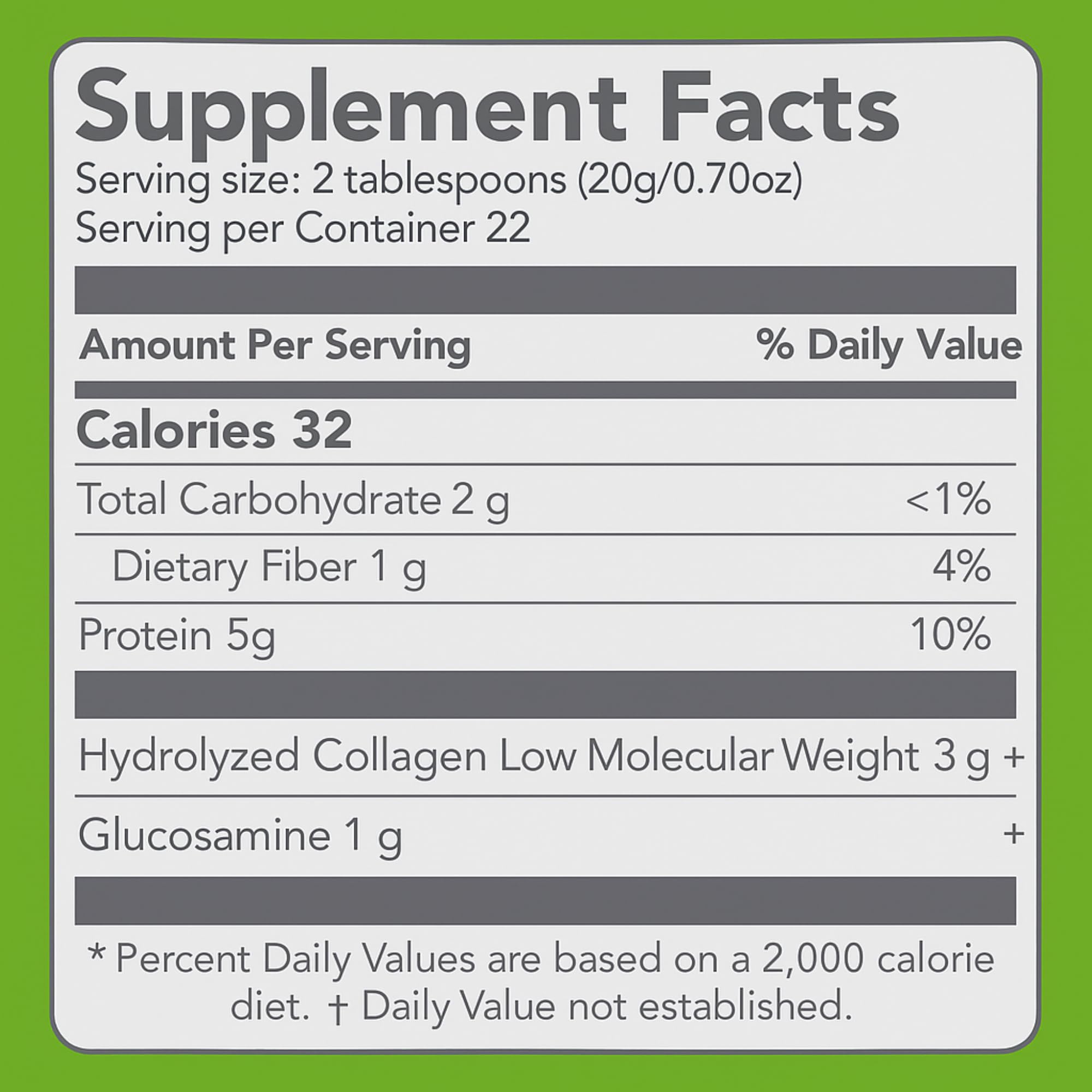 Five Brothers Hydrolyzed Collagen Supplement 531g on a kitchen counter