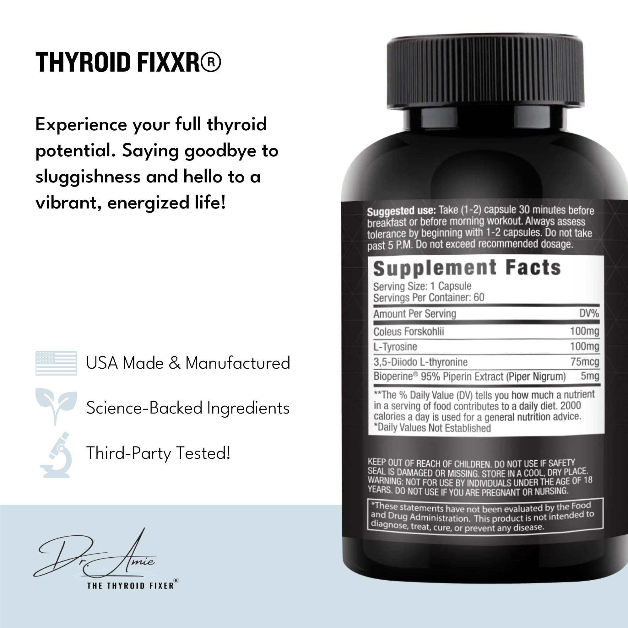 Fixxr Thyroid Extract Supplement 70g capsule close-up