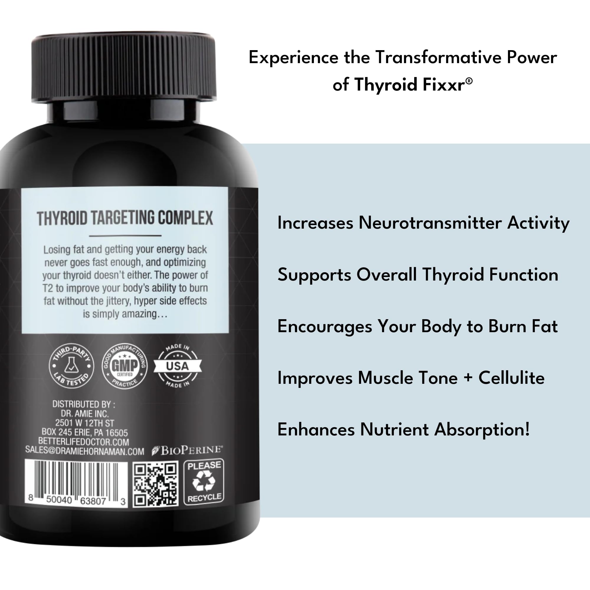 Fixxr Thyroid Extract Supplement 70g on a wooden table