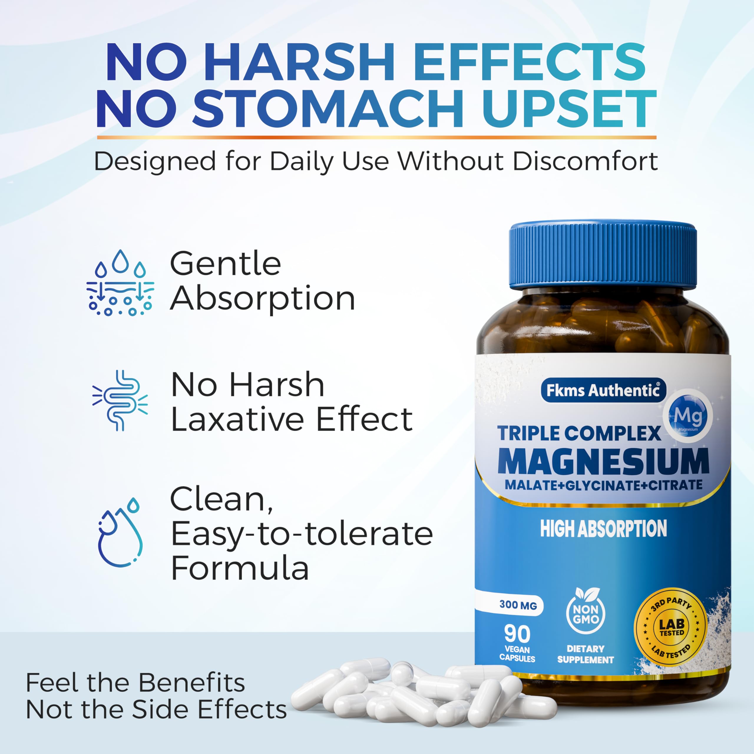 FKMS AUTHENTIC Magnesium Supplement with a glass of water