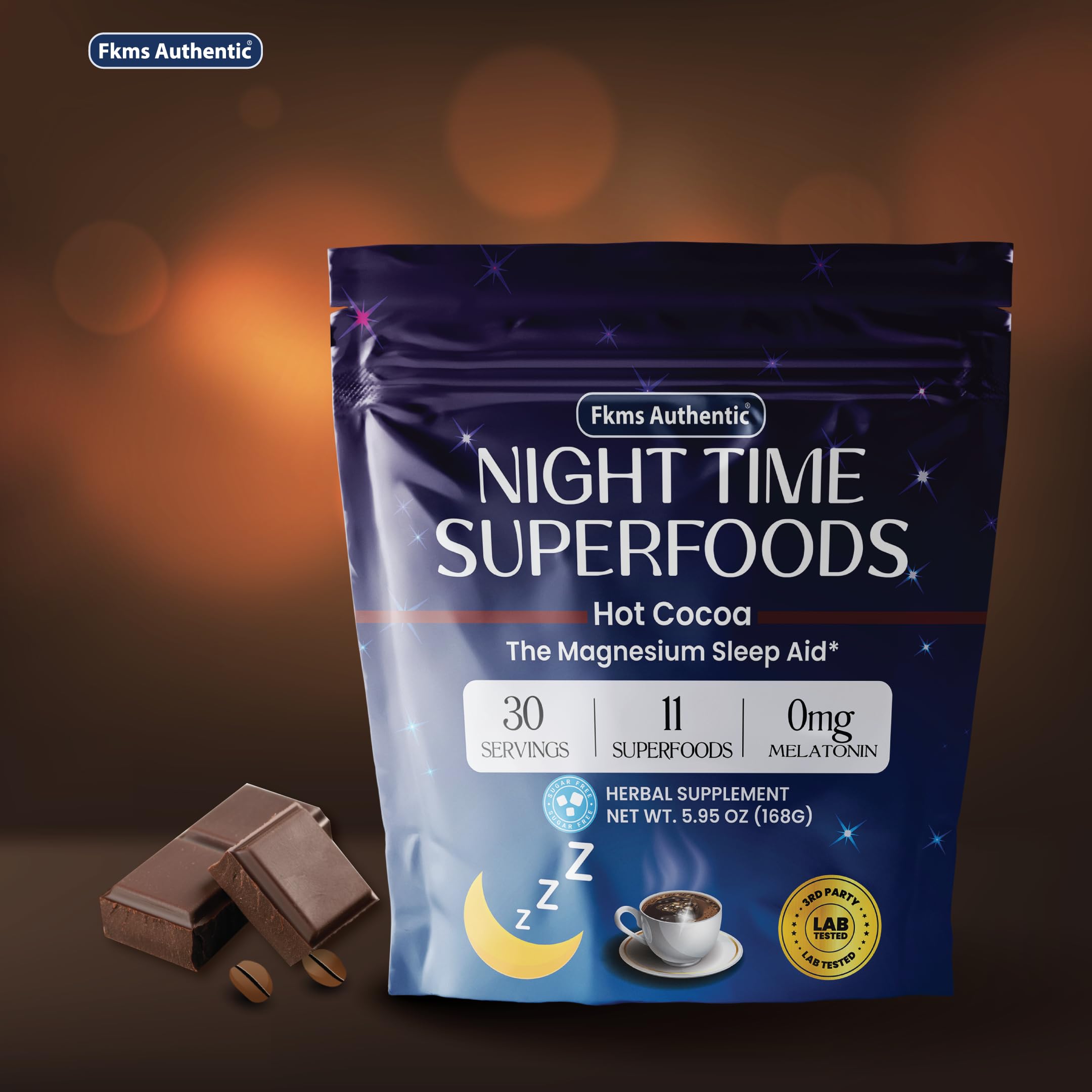FKMS AUTHENTIC Nighttime Magnesium Hot Cocoa packaging back view