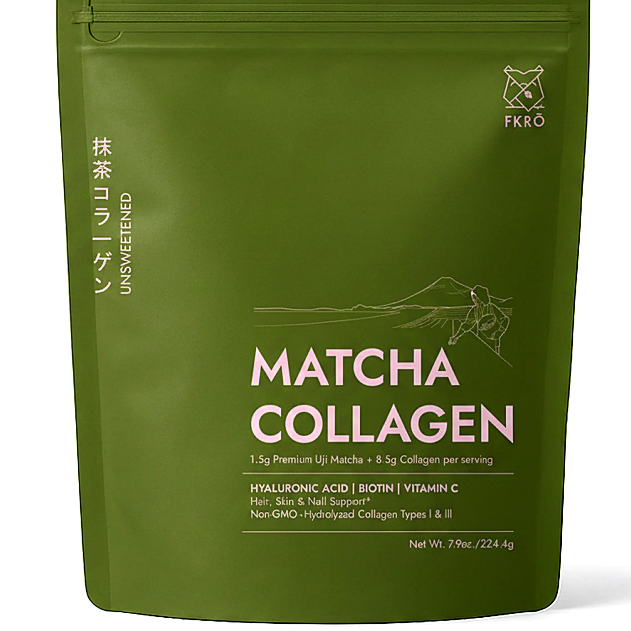 FKRO Matcha Collagen Supplement 209g front view