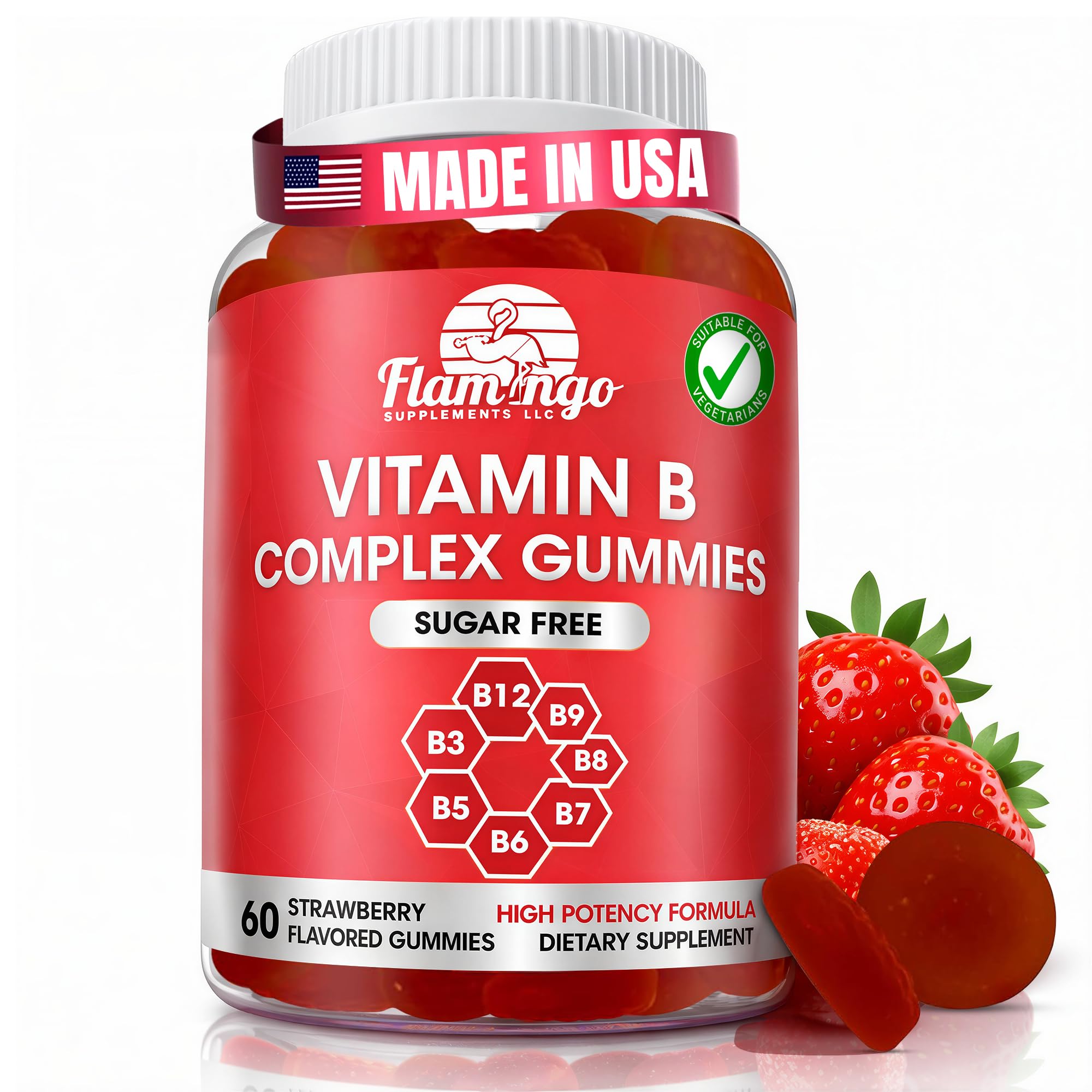 Flamingo Supplements B Complex Gummies front view packaging
