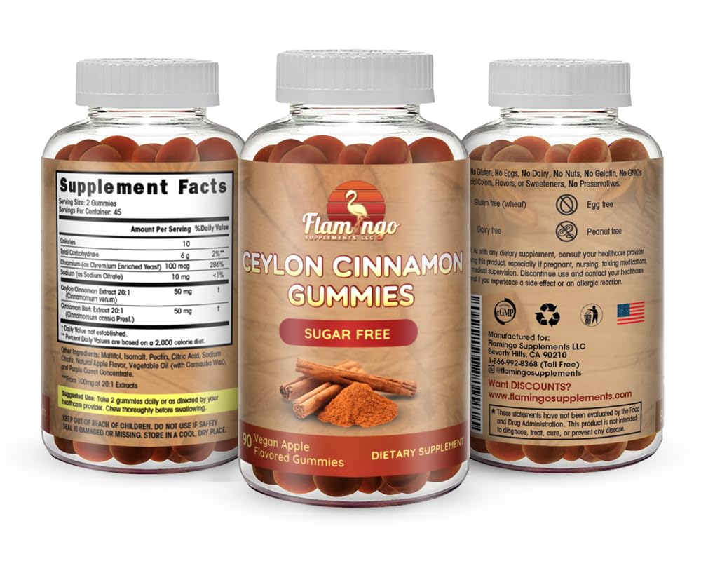 Flamingo Supplements Cinnamon Bark bottle with capsules on a table