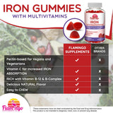 Flamingo Supplements Iron Gummies grape flavour close-up