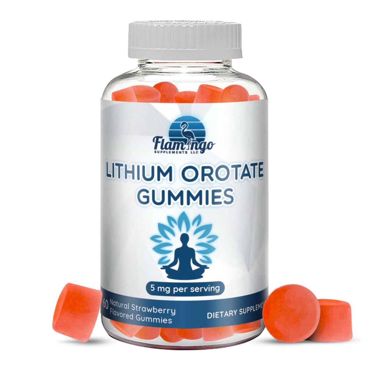 Flamingo Supplements Lithium Orotate 5mg Gummies front view