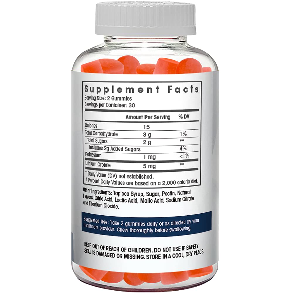 Flamingo Supplements Lithium Orotate 5mg Gummies on a table