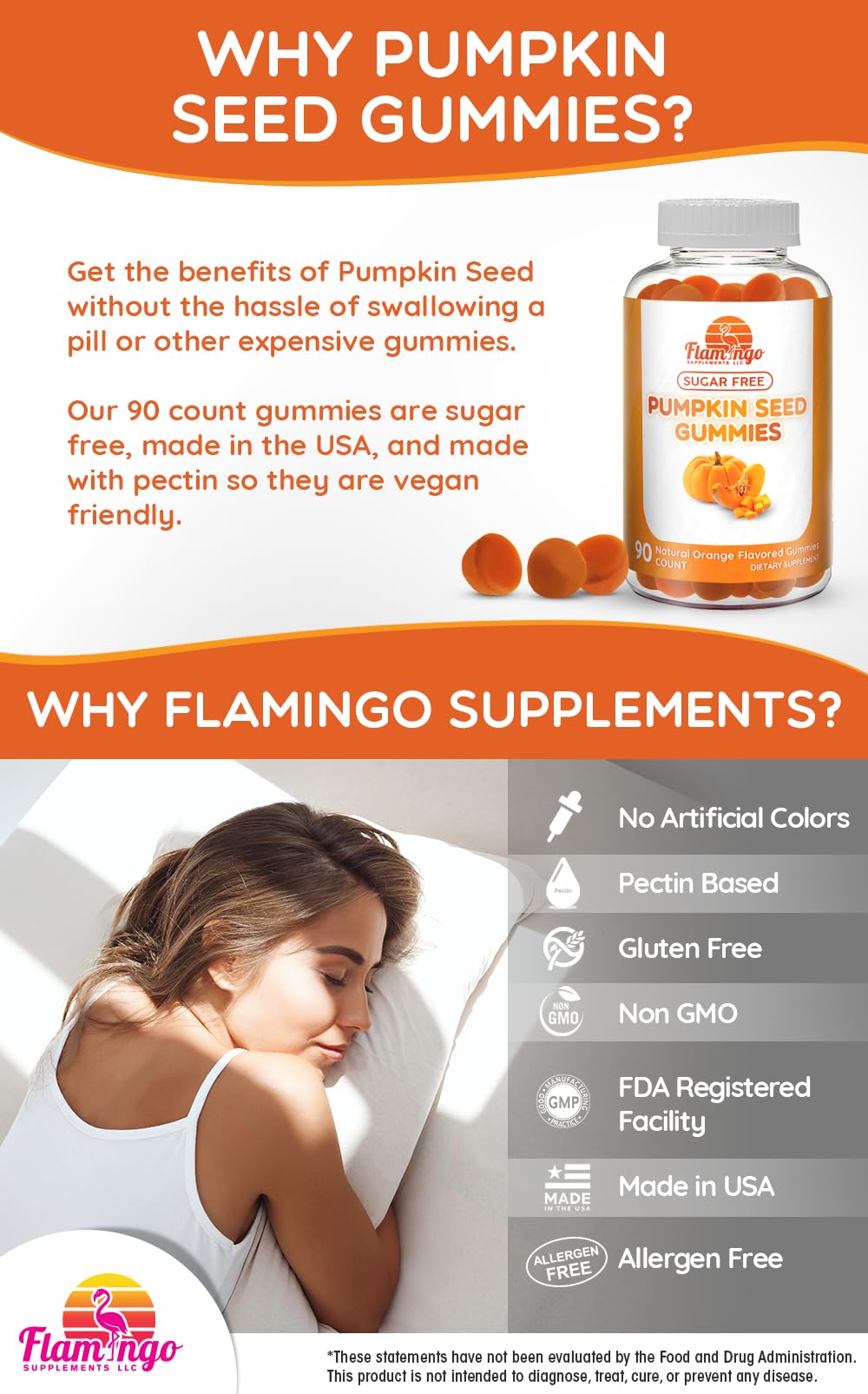 Flamingo Supplements Pumpkin Seed Oil Gummies nutritional information
