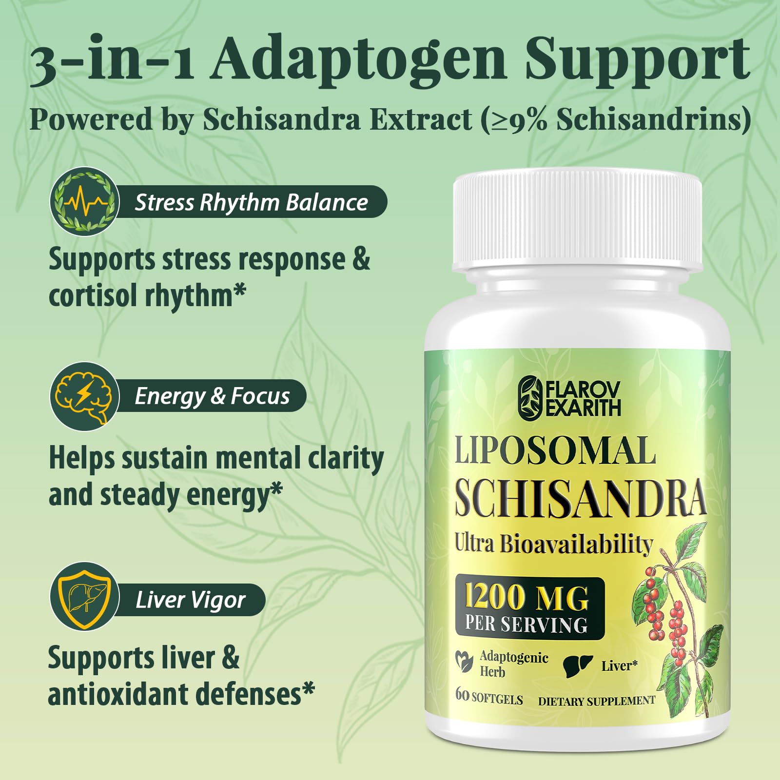 Flarovexarith Liposomal Schisandra 1200mg packaging side view