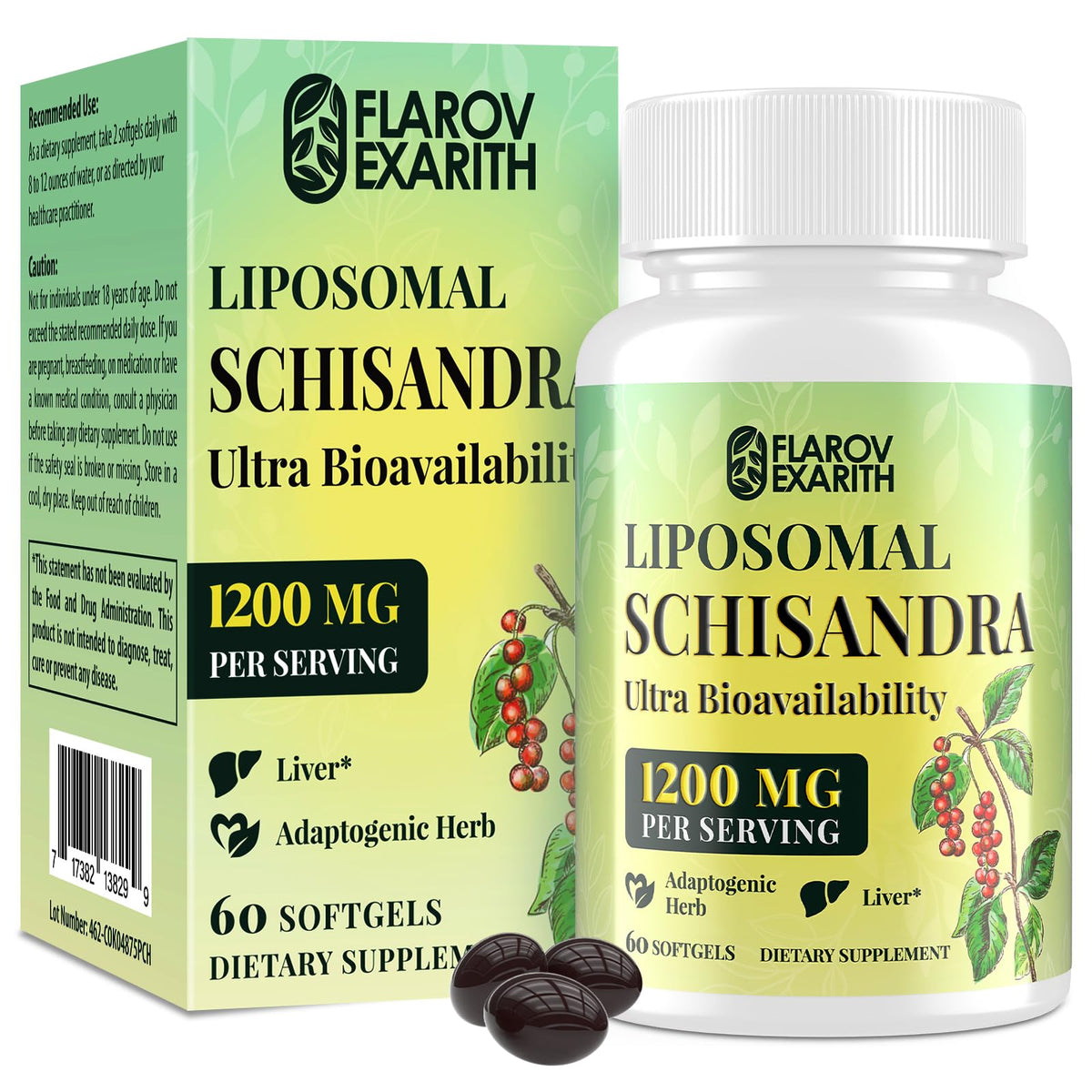 Flarovexarith Liposomal Schisandra 1200mg softgel front view