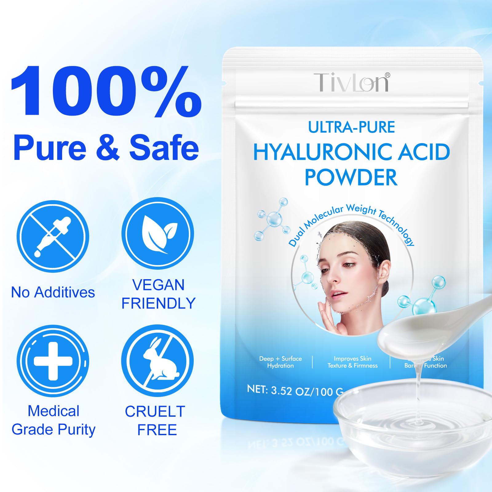 flasture Hyaluronic Acid Powder close-up of texture