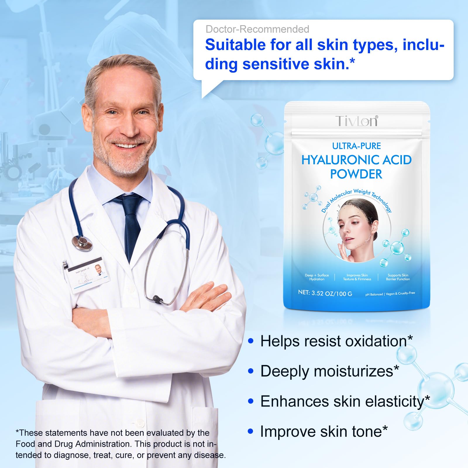 flasture Hyaluronic Acid Powder ingredients list