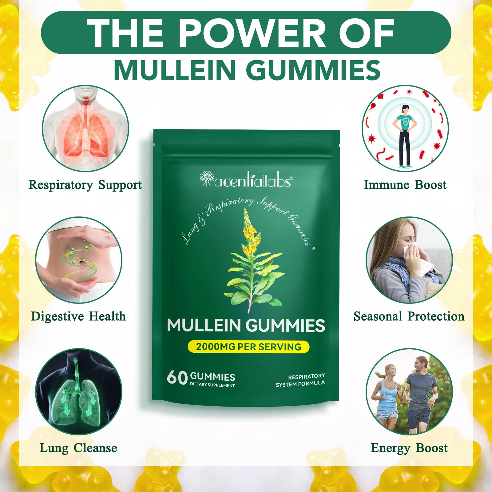 flasture Mullein Gummies showing serving size