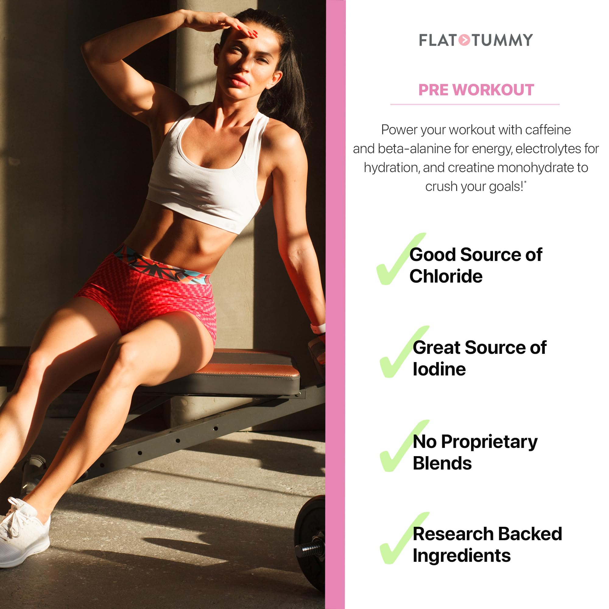 Flat Tummy Pre Workout Powder 240g Fruit Punch flavour