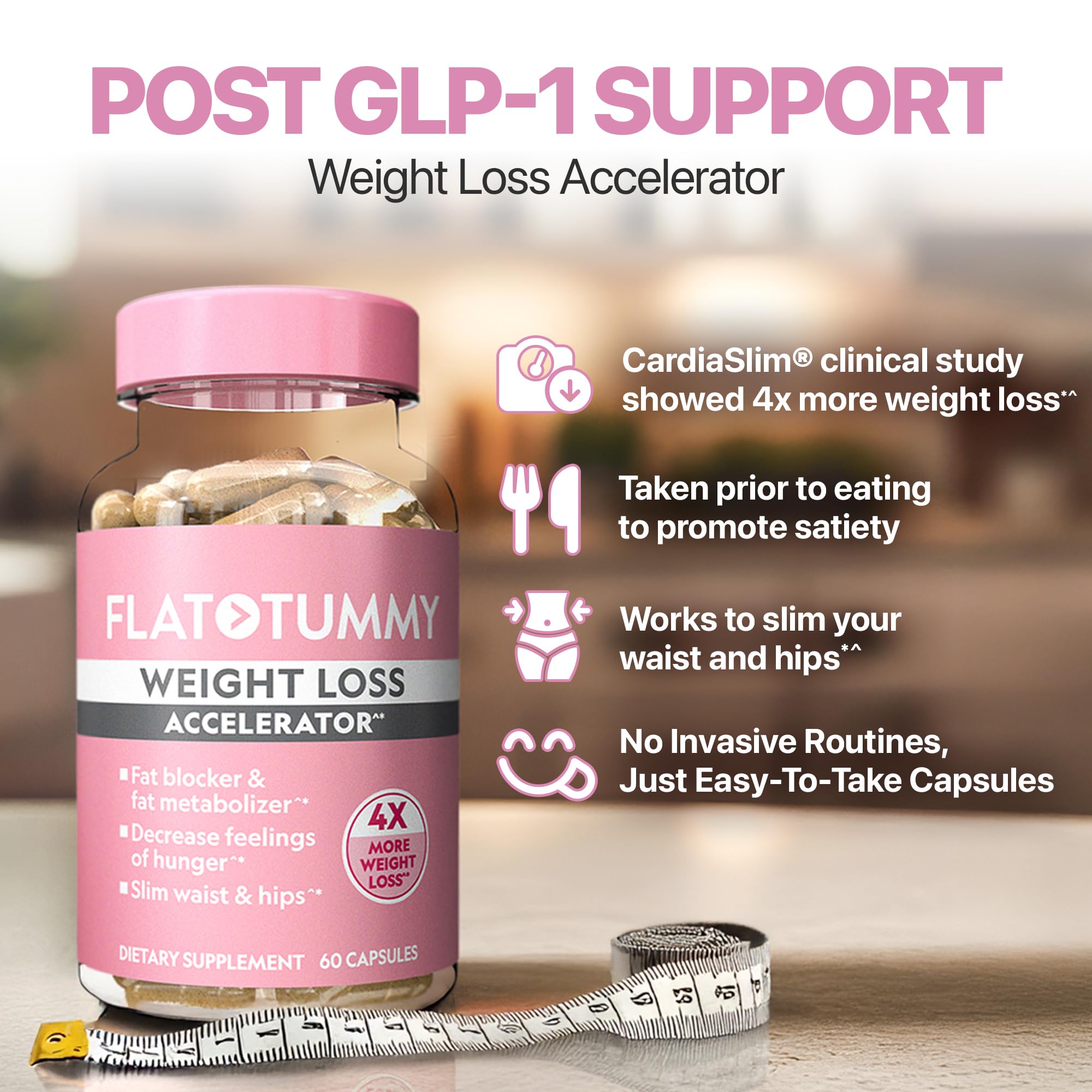 Flat Tummy Weight Loss Accelerator capsule in hand