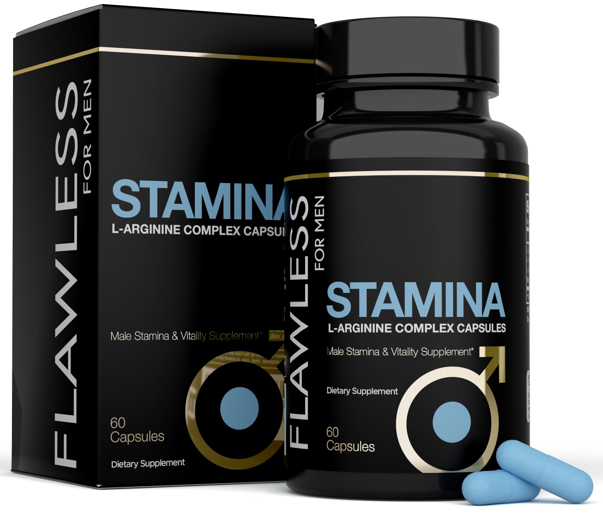 FLAWLESS FOR MEN L-Arginine Supplement bottle front view