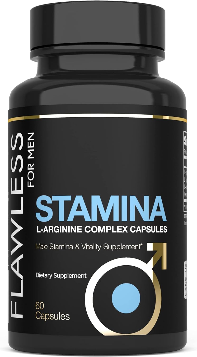 FLAWLESS FOR MEN L-Arginine Supplement bottle side view