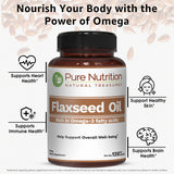 Flaxseed Oil 109g surrounded by flaxseeds