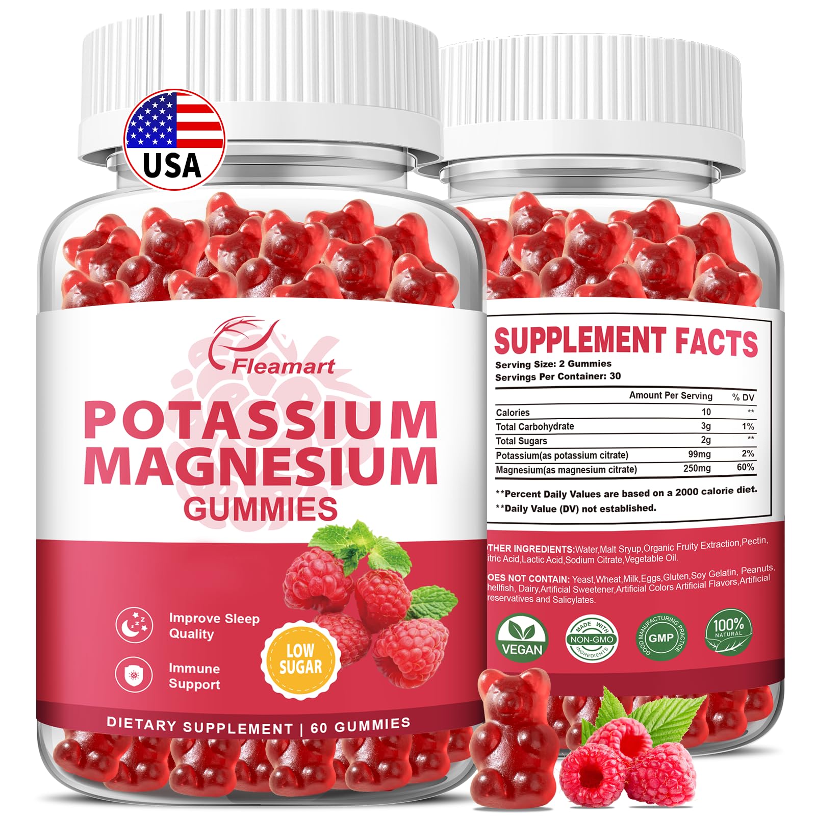 Fleamart Magnesium Citrate Gummies front view in packaging