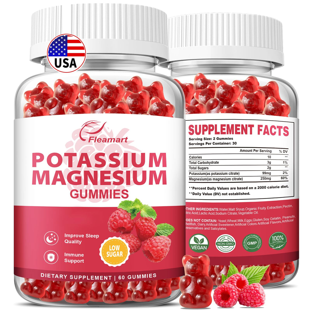 Fleamart Magnesium Citrate Gummies front view in packaging