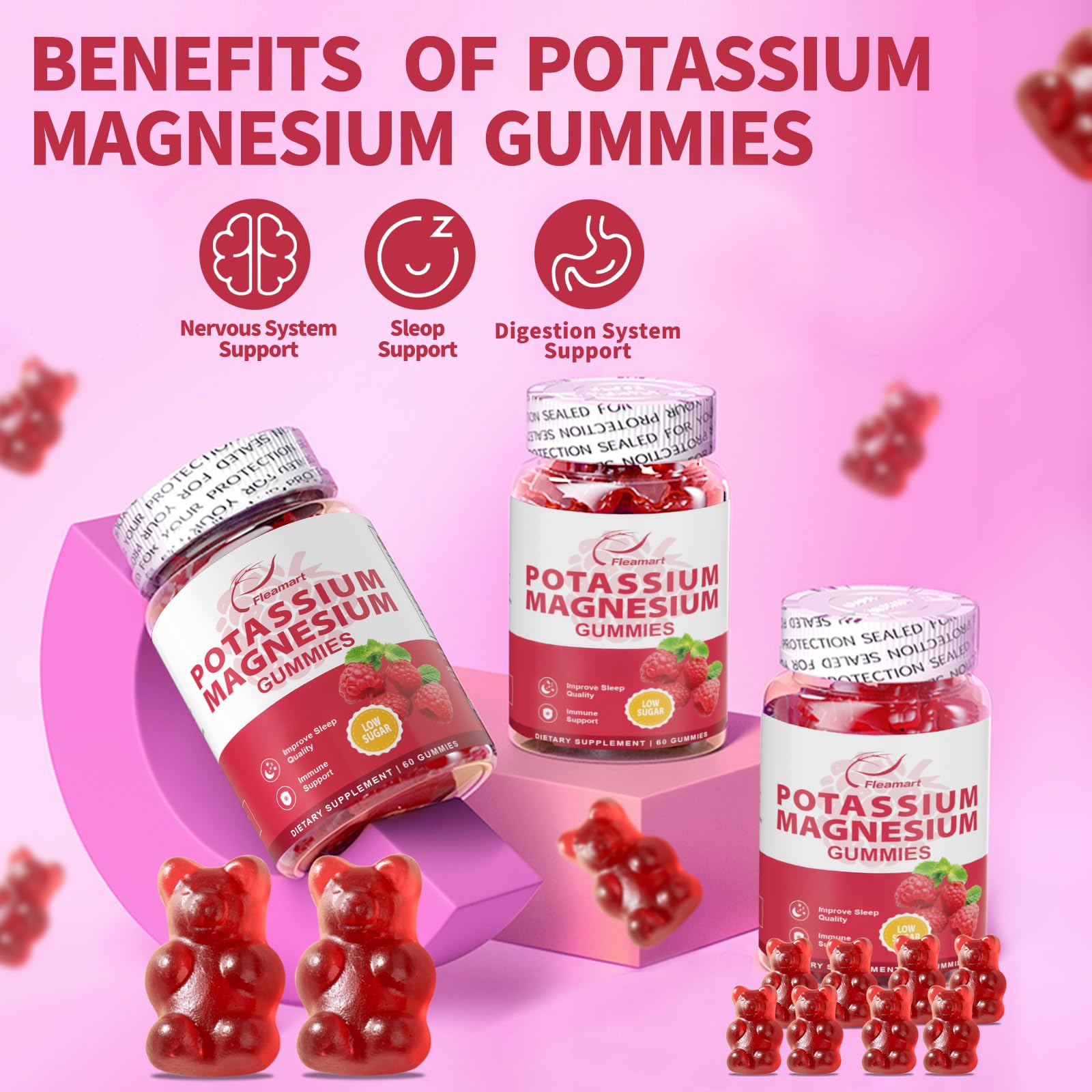 Fleamart Magnesium Citrate Gummies side view of packaging