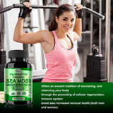 Fleamart Sea Moss Capsules open bottle with capsules