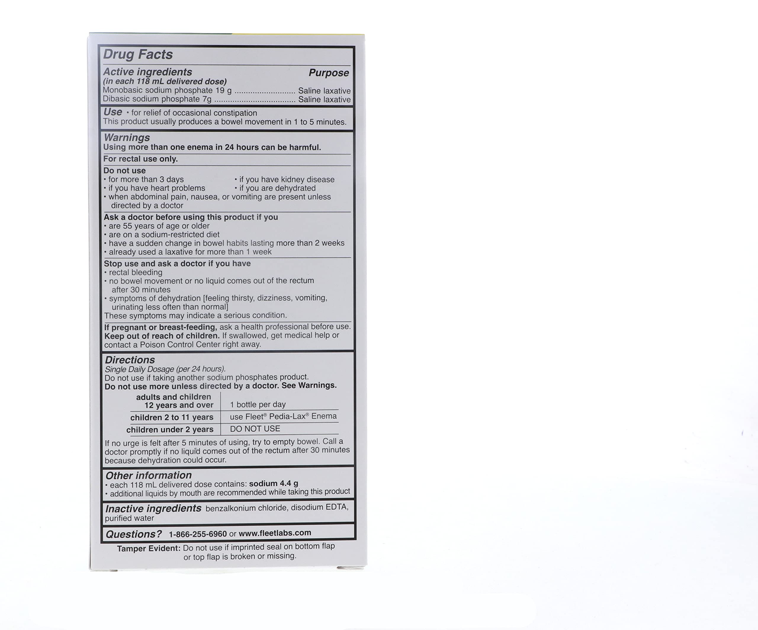 Fleet Saline Enema 197ml showing protective shield feature