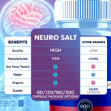 Flex University Neuro Salt Capsules back view with ingredient list