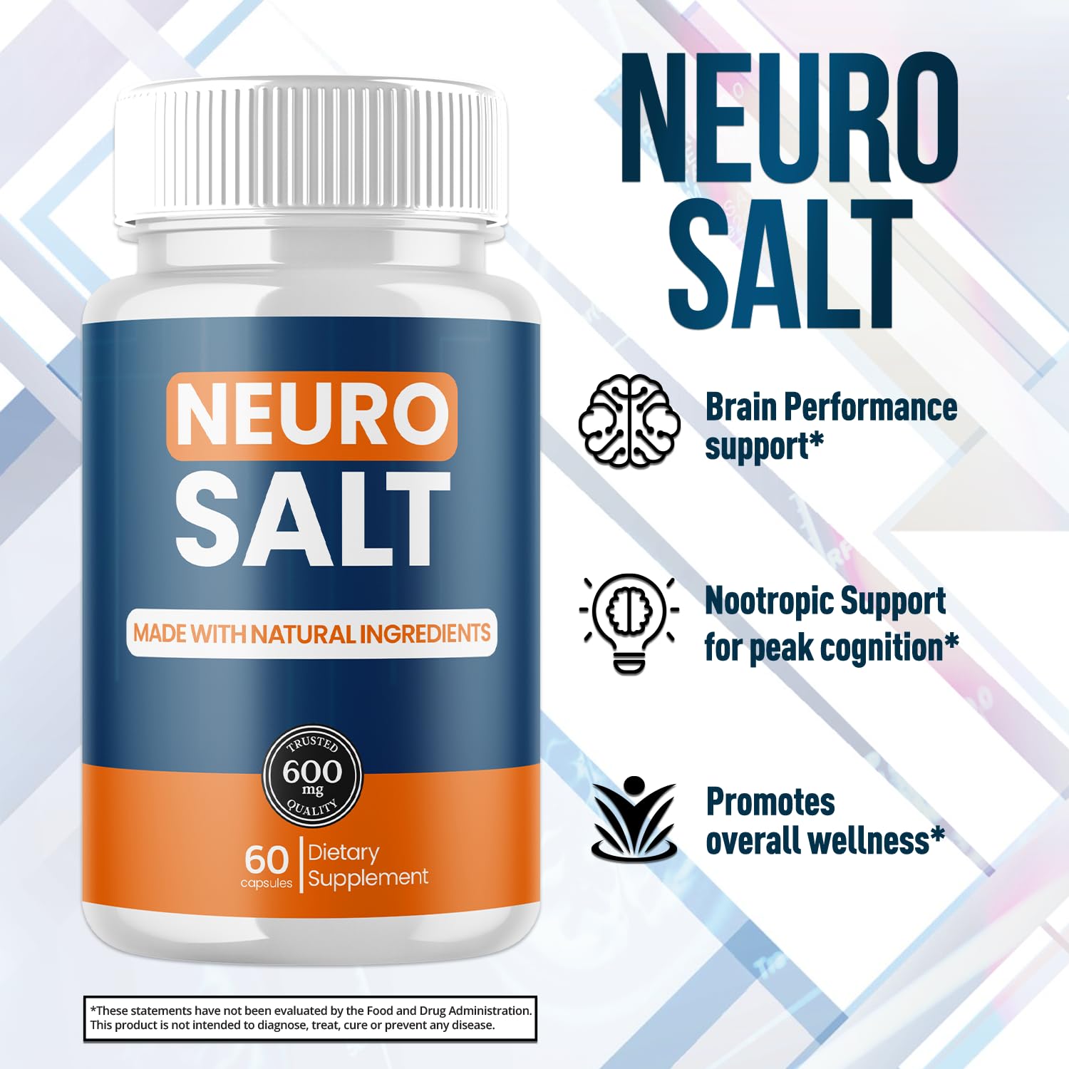 Flex University Neuro Salt Capsules ingredients list on packaging