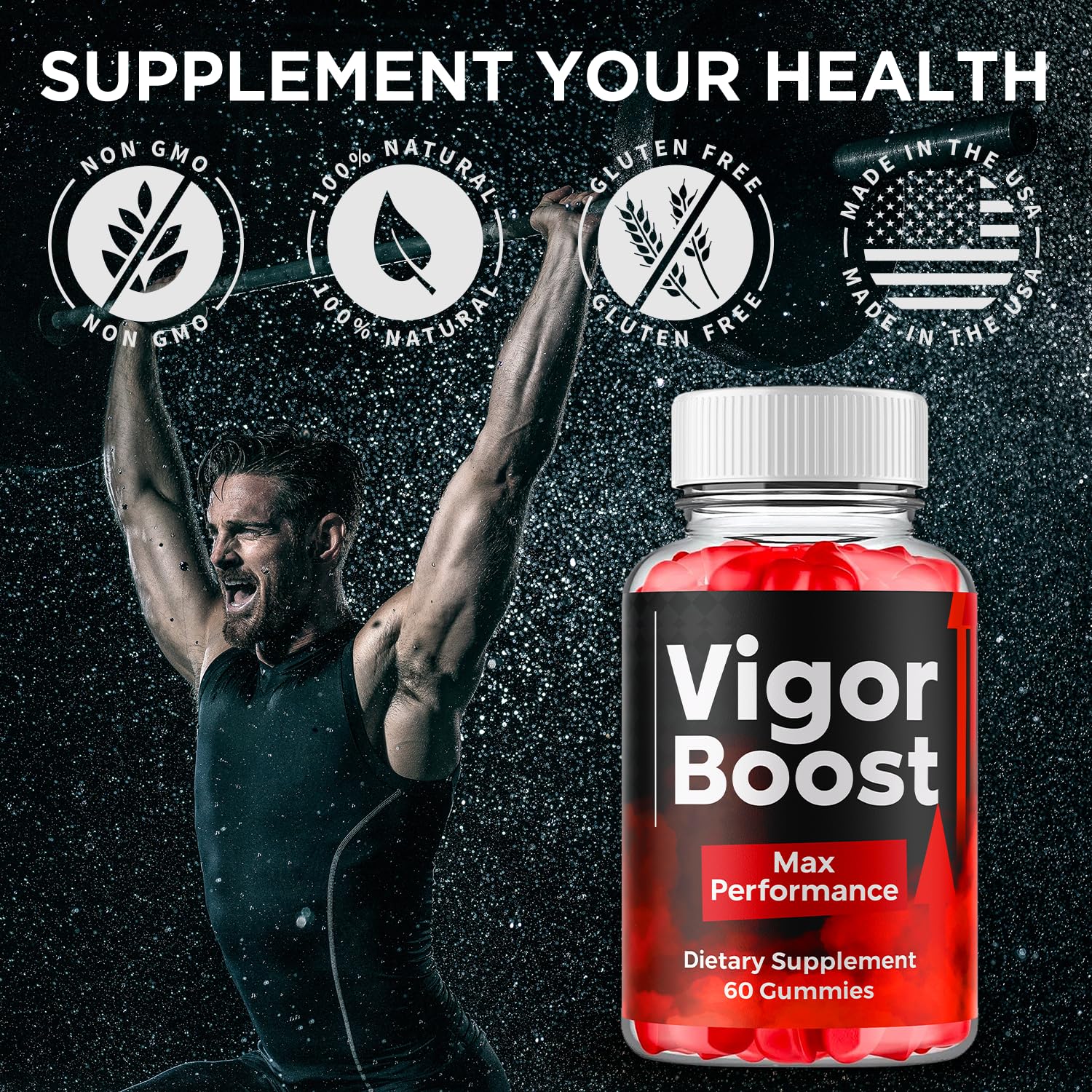 Flex University Vigor support Gummies open bottle