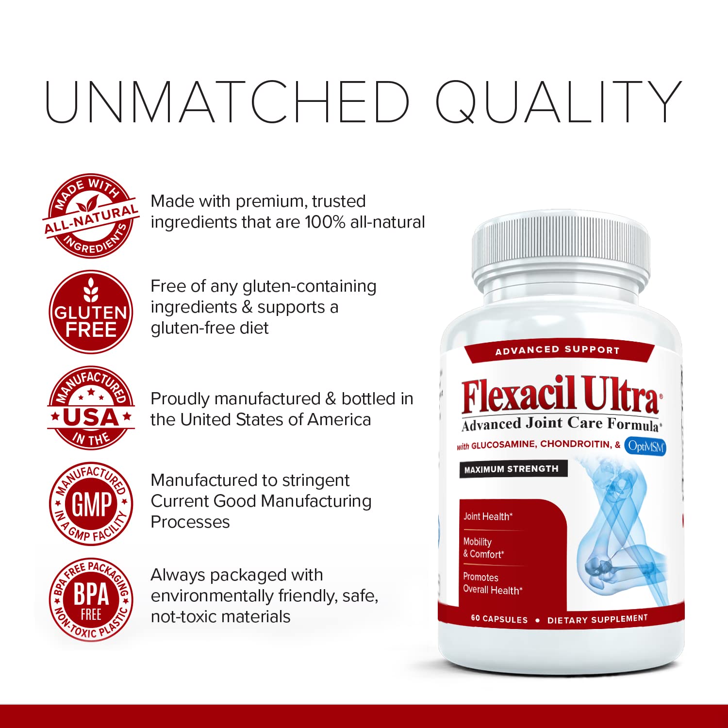 Flexacil Ultra supplement bottle side view