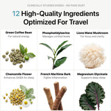 Flightmode gummies displayed with travel essentials