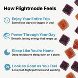 Flightmode gummies showing fruit flavour