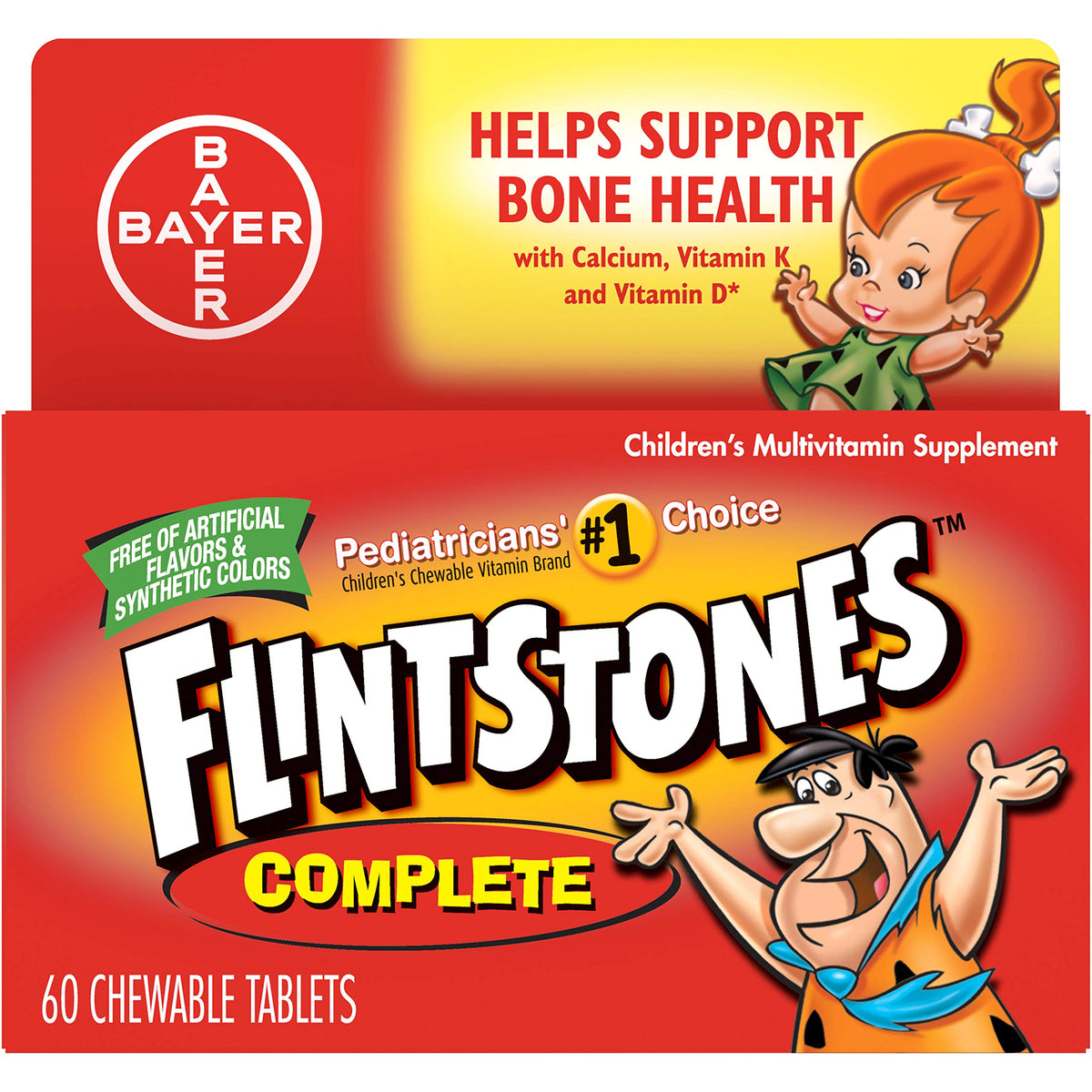Flintstones Complete Chewable Multivitamins front view with packaging