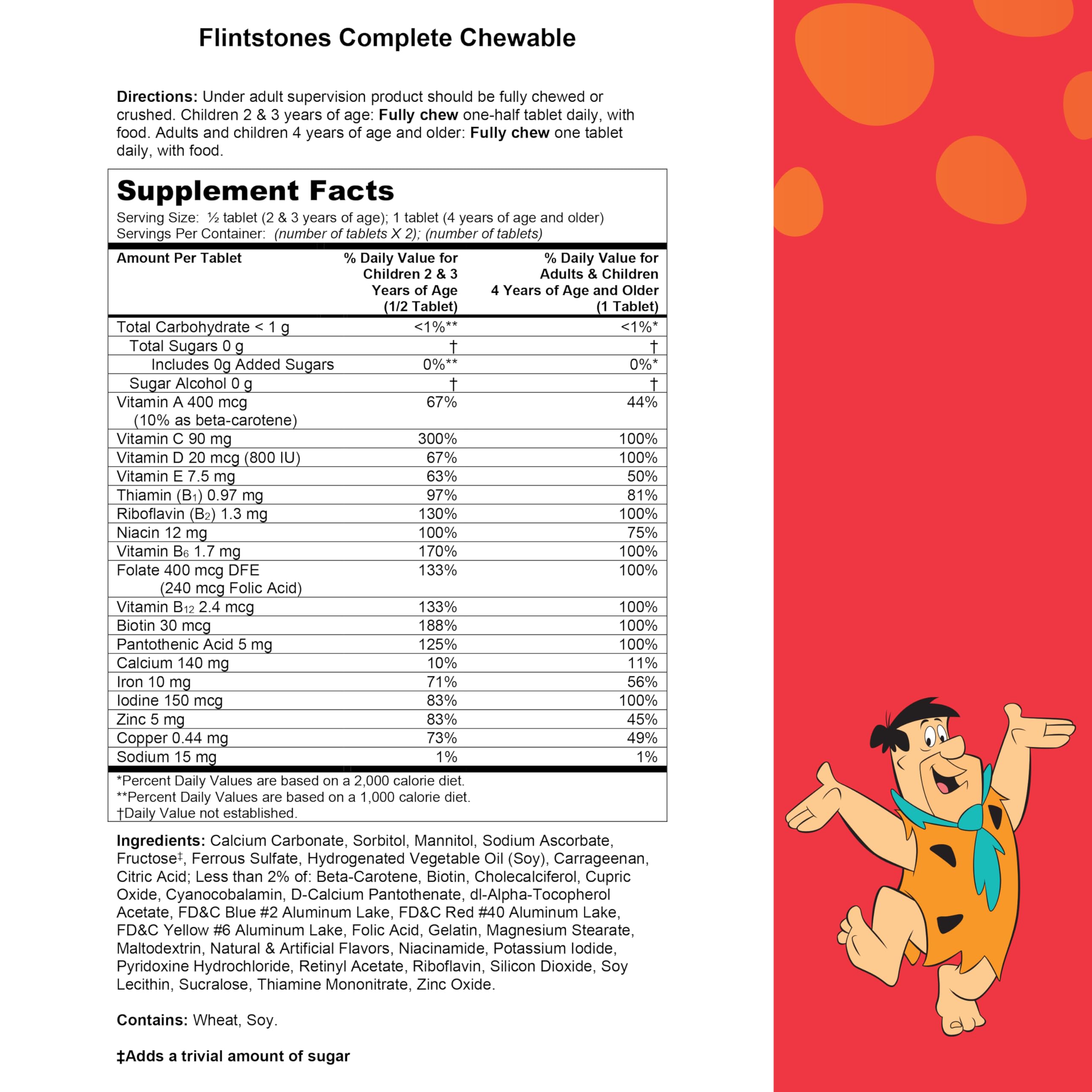 Flintstones Vitamins Complete Chewable Kids Multivitamins assorted fruit flavors
