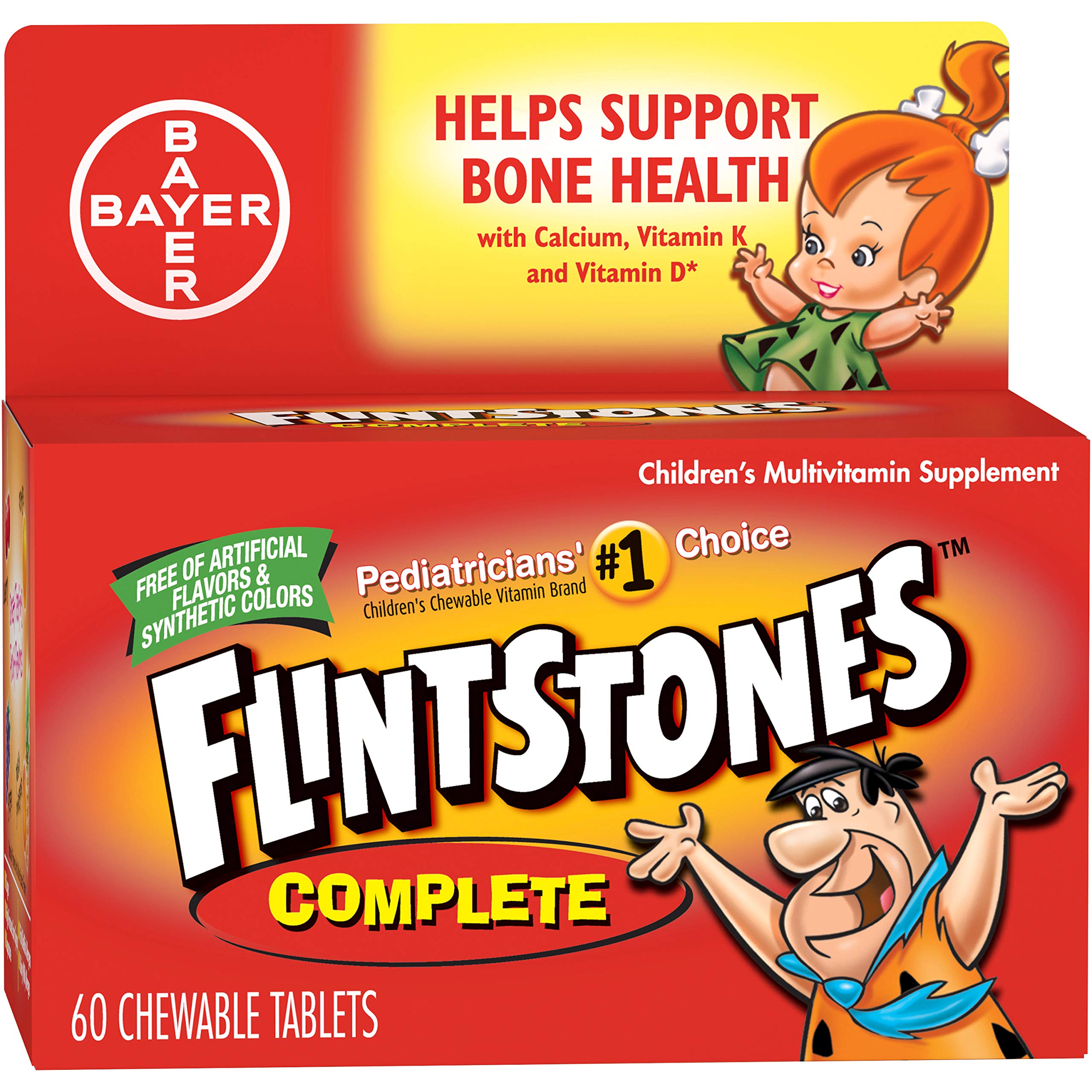 Flintstones Vitamins Complete Chewable Multivitamins with dosage instructions