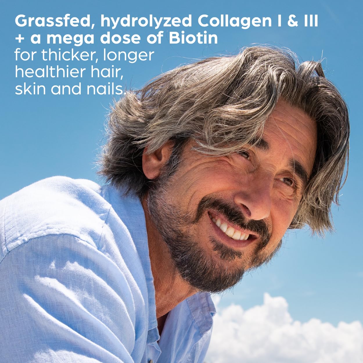 Flip My Life Collagen Peptides + Biotin in a glass of water